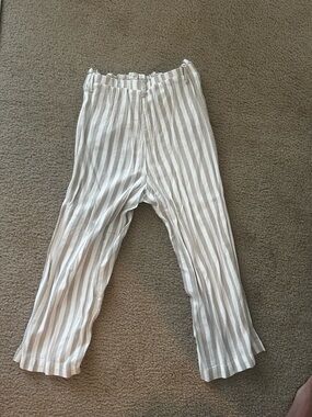 Fever Cream & White Striped Capris